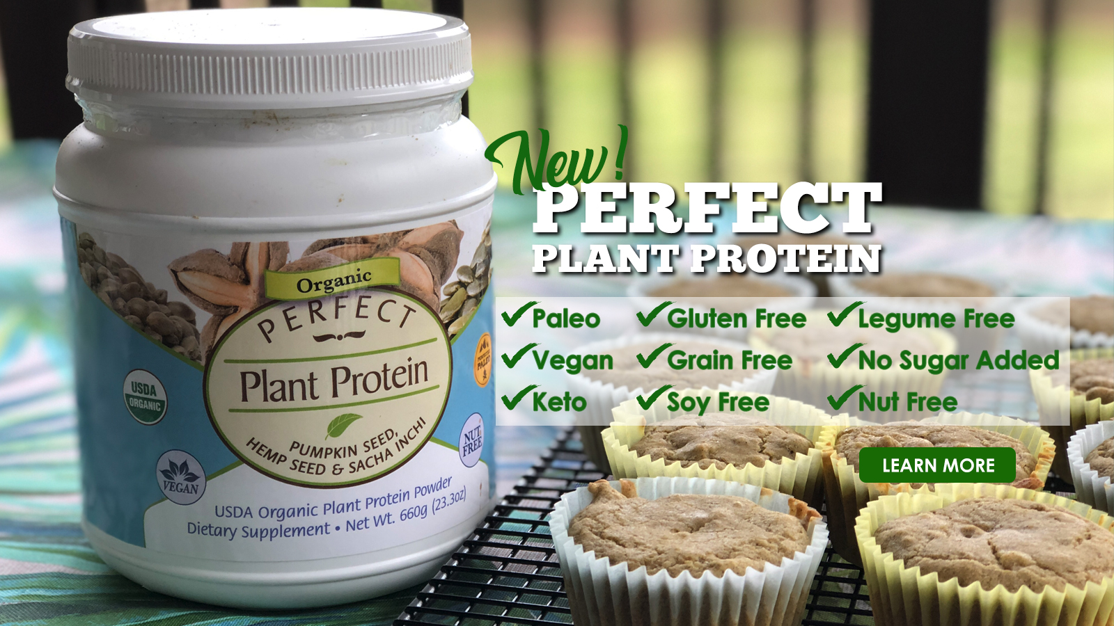 Perfect Supplements Perfect Plant Protein Ad Banner (1600 x 900)